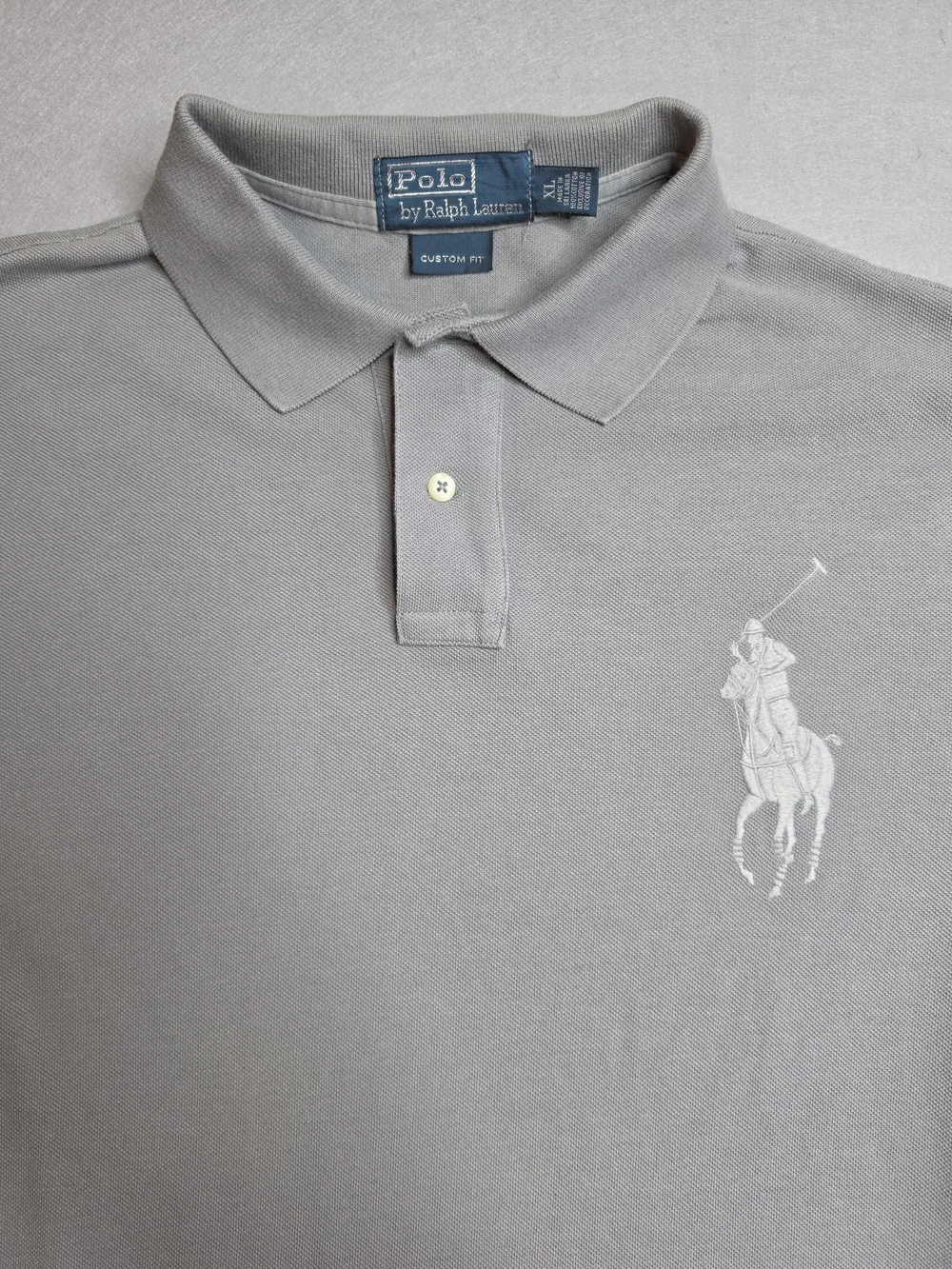 Polo by Ralph Lauren Men's Classic Gray Polo Shirt‎ Grey Pony Big Pony XL